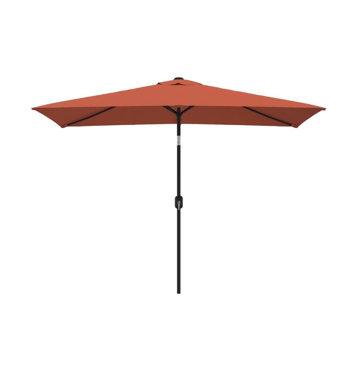 Outdoor Parasol with Metal Pole 118"x78.7" Terracotta - Brown