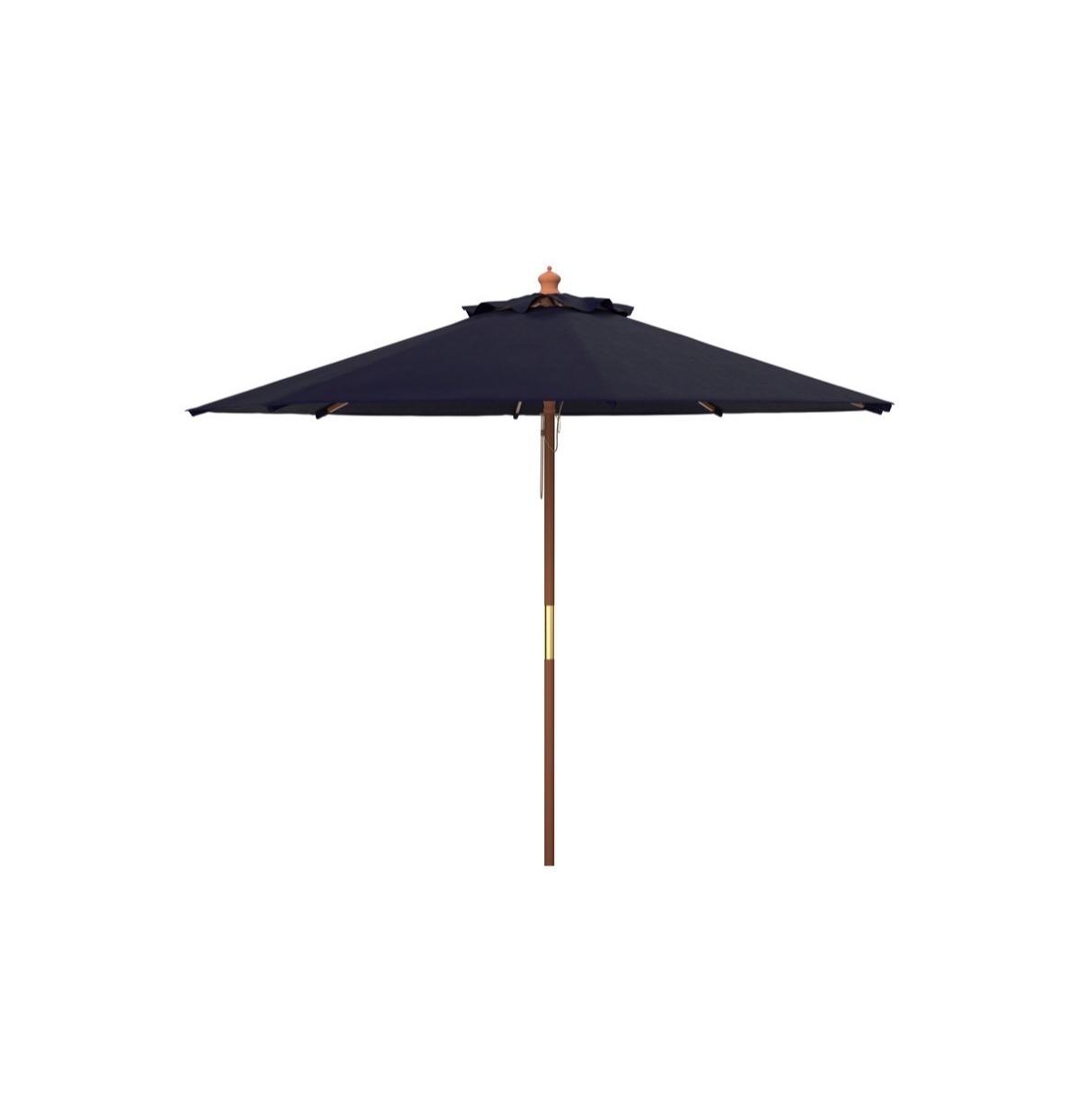 Cannes 11Ft Wooden Pulley Market Umbrella - Red