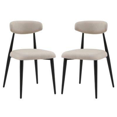 Modern Upholstered Curved Dining Chairs, Set of 2