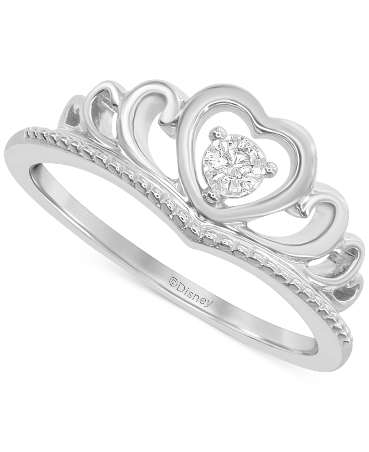 Diamond Heart Princess Tiara Ring (1/20 ct. t.w.) in Sterling Silver - Sterling Silver