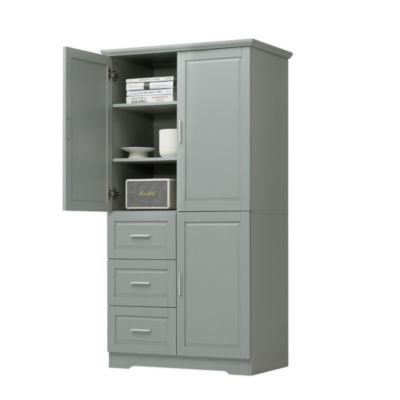 Tall Wide Storage Cabinet w/ Doors & Drawers