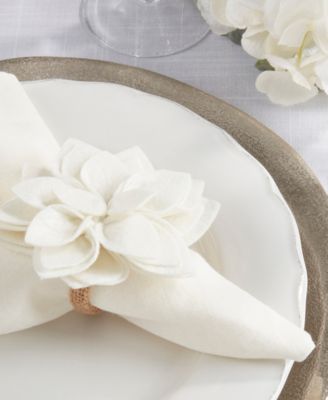 Felt Blossom Napkin Ring, Set of 4
