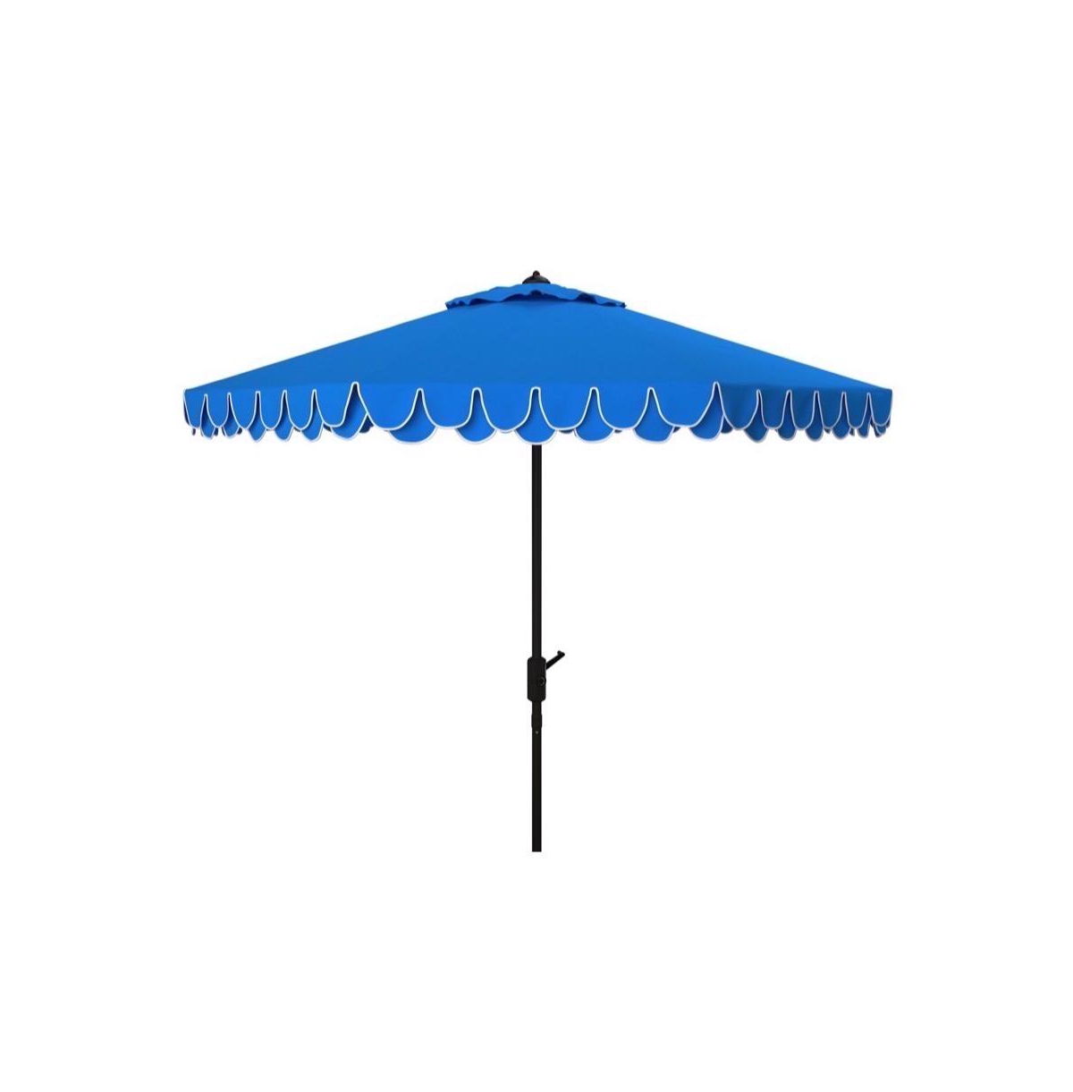 Elegant Valance 9Ft Auto Tilt Umbrella - Pacific blue