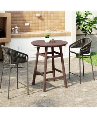 Outdoor 35" HDPE Round Patio Bar Height Table
