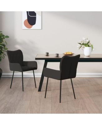 Dining Chairs 2 pcs Black Fabric