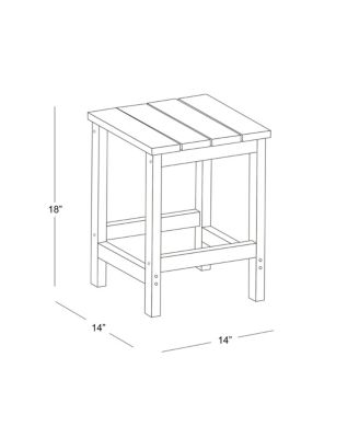 3-Piece Outdoor Patio Adirondack Coffee Table and Side Table Set