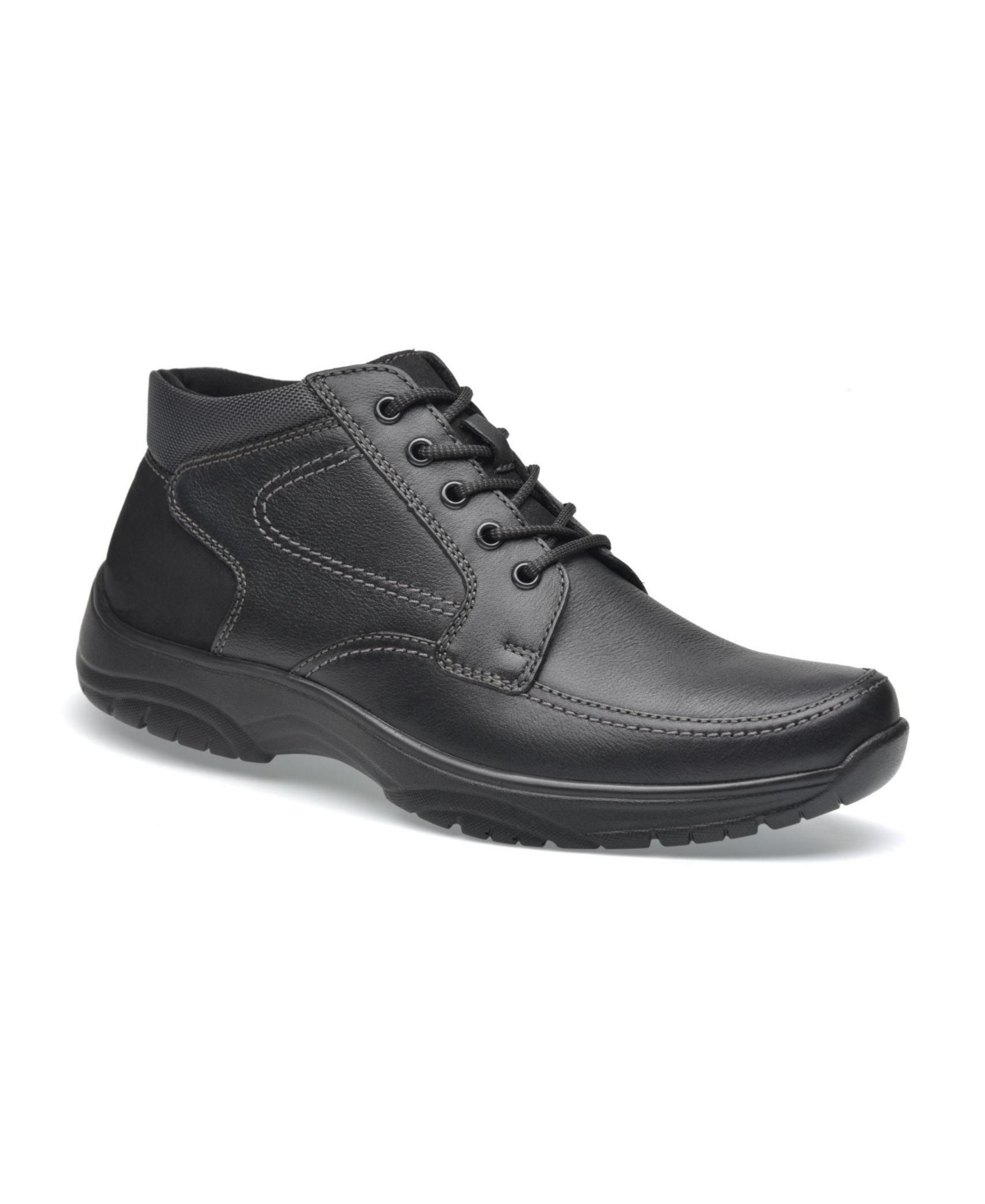 Men's Premium Comfort Leather Low Ankle Boots - Black
