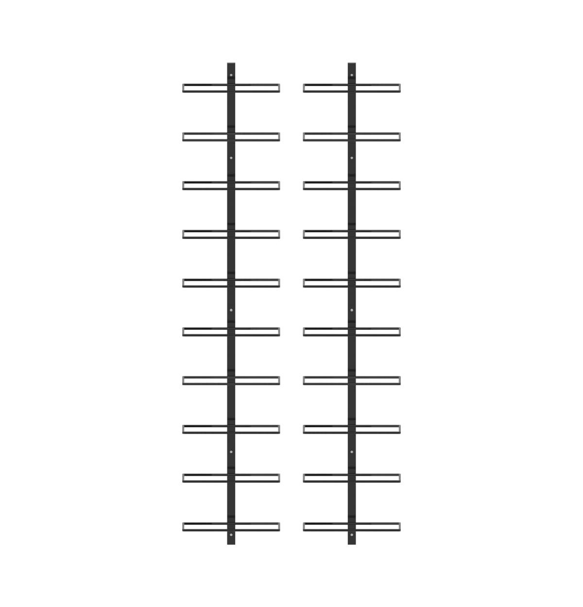 vidaXL Wall-mounted Wine Racks for 20 Bottles 2 pcsMetal - Black