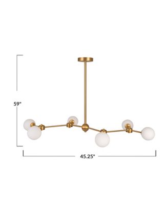 Sputnik Opal Glass Chandelier Brushed Gold