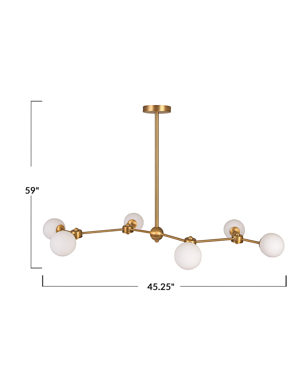 Storied Home Sputnik Opal Glass Chandelier Brushed Gold In Gold