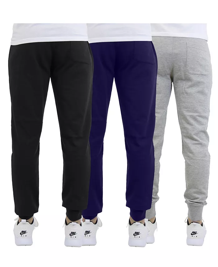 Men's Modern Fit Heavyweight Classic Fleece Jogger Sweatpants- 3 Pack - thumbnail 7
