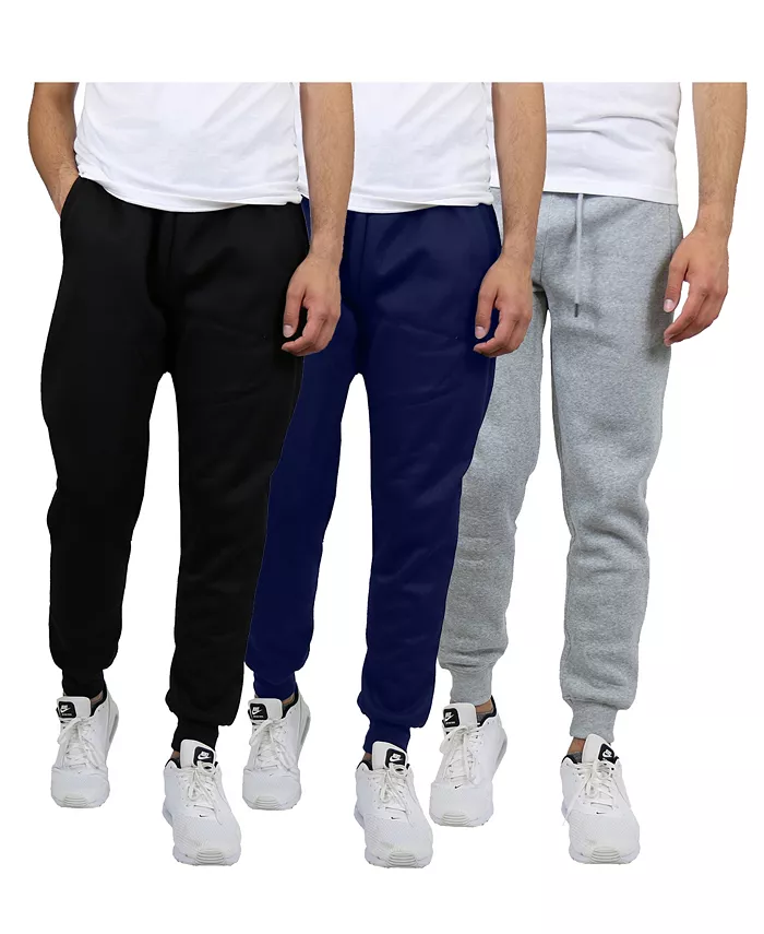 Men's Modern Fit Heavyweight Classic Fleece Jogger Sweatpants- 3 Pack - thumbnail 6