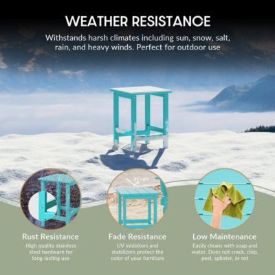 3 Piece set Outdoor Patio Poly Adirondack rocking chairs with side table