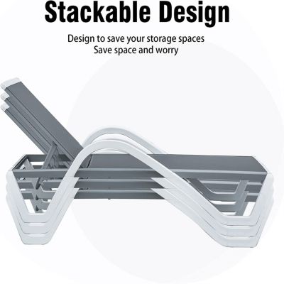 Streamdale Aluminum Adjustable Pool Chaise Lounge Set