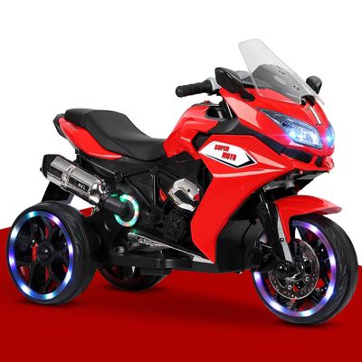 12V Kids Electric Motorcycle with Three Lighting Wheels