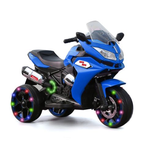 Детская игрушка Streamdale Furniture Kids' Electric Motorcycle with Three Lighting Wheels Ride-On, 41.5"L x 19"W x 30"H, от 3 лет, цвет: Синий