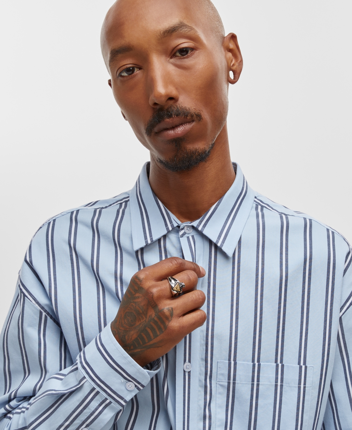 Mode of One Men's Relaxed-Fit Yarn-Dye Stripe Shirt, Created for Macy's