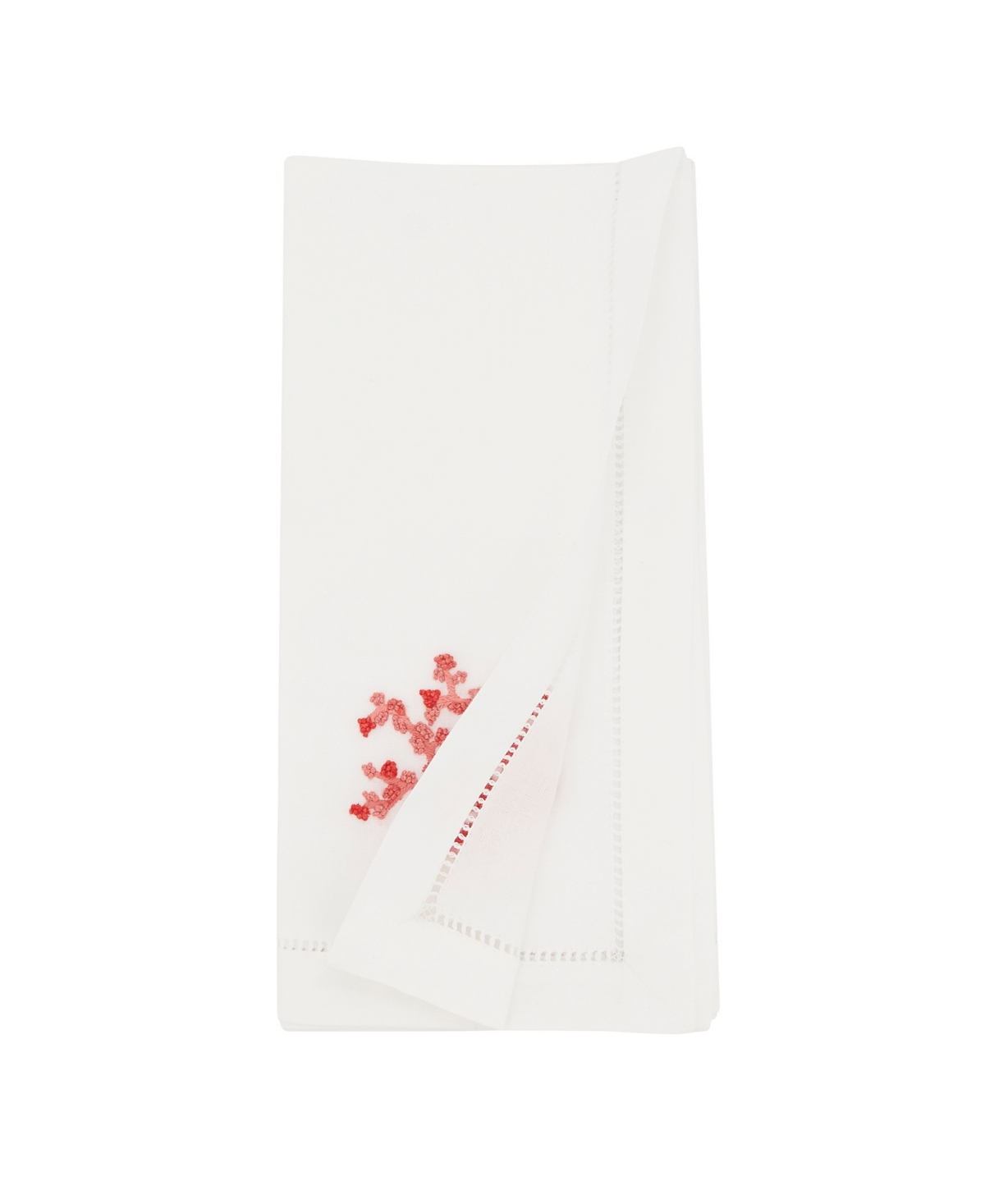 Saro Lifestyle Underwater Fantasy Embroidered Coral Napkin Set of 6, 20
