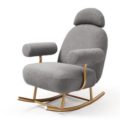 Modern Sherpa Fabric Rocking Chair for Nursery/Kids