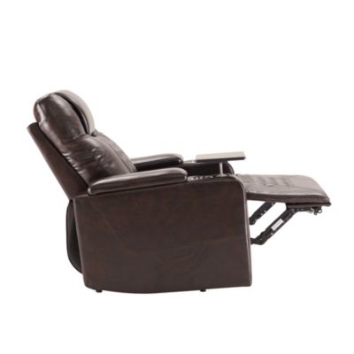 Single Piece Faux Leather with USB Charging and Storage -  Power Motion Recliner