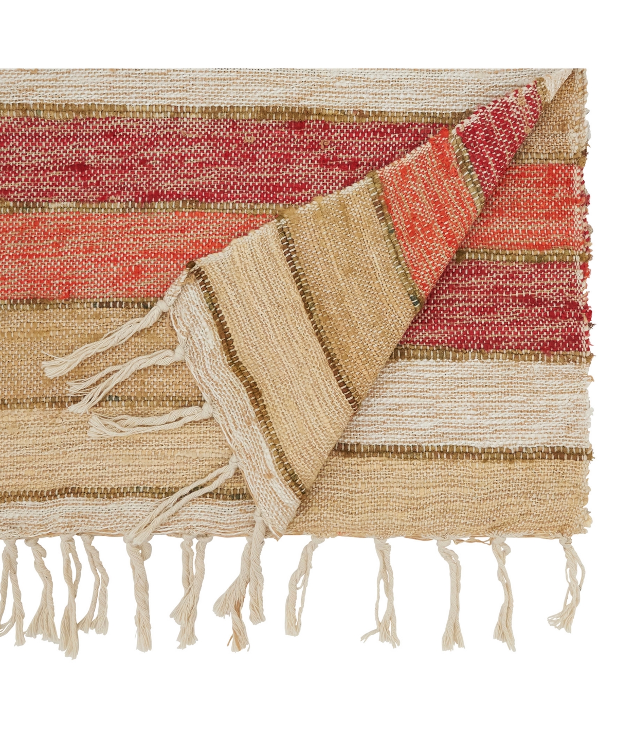 Saro Lifestyle Chic Stripes Table Runner, 16"x72" In Orange