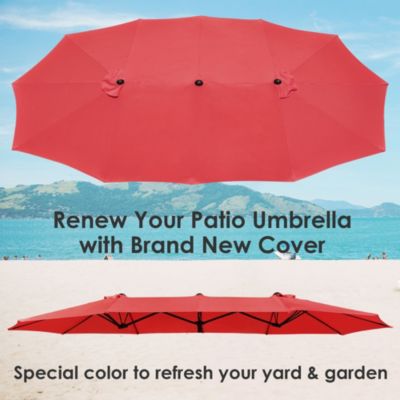 10x6.5 Ft Patio Umbrella Replacement Canopy Sunshade Cover for Market Tabletop
