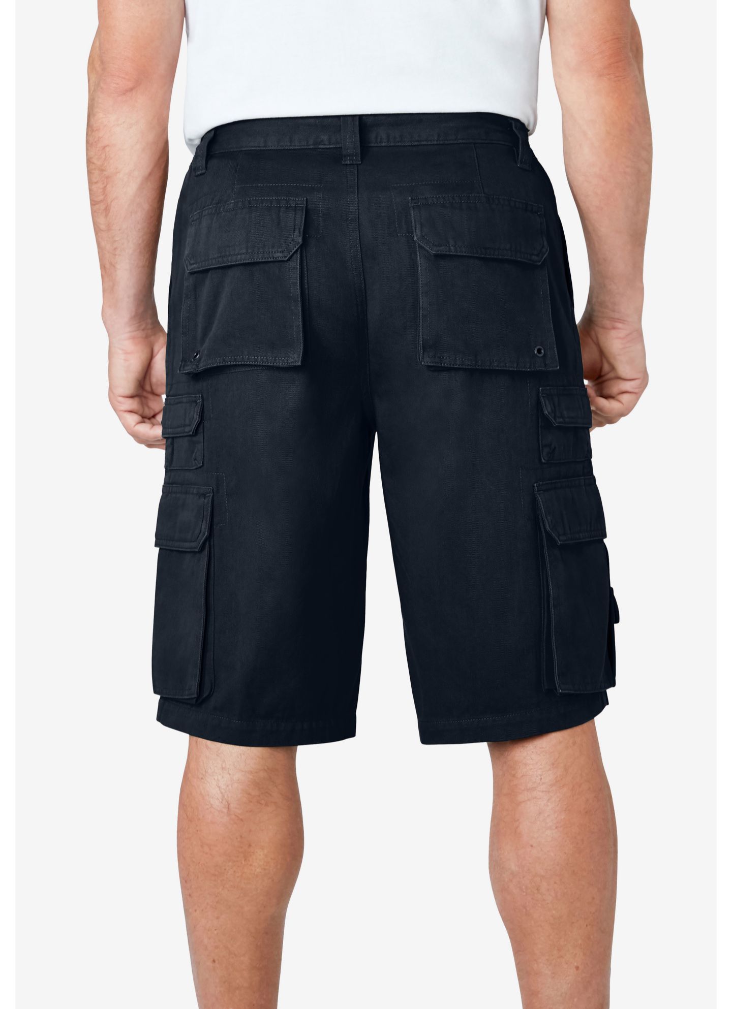 Мужские шорты Boulder Creek by KingSize Ranger 12" Stacked Cargo Pocket, цвет: Чёрный — фото 2