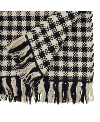 Classic Houndstooth Fringe Table Runner, 16"x72"