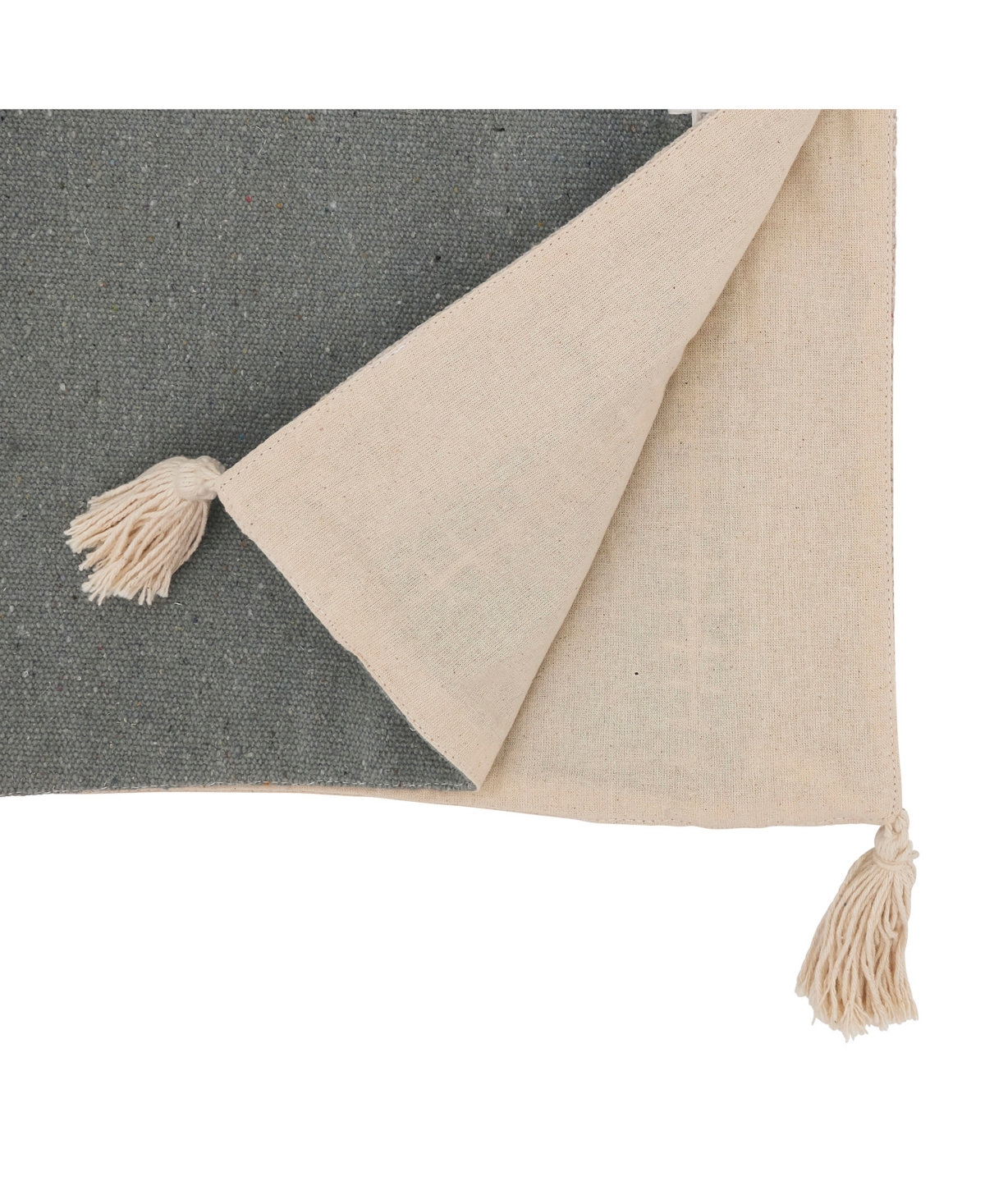 Saro Lifestyle Whipstitched Border Design Table Runner, 16"x72" In Gray