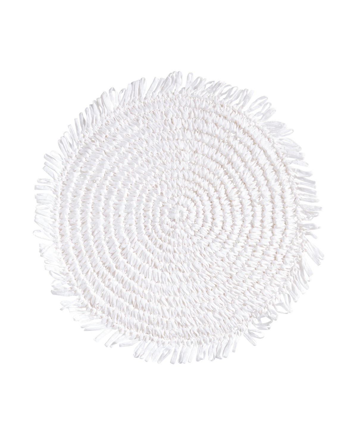 Saro Lifestyle Rustic Raffia Fringe Placemat Set Of 4, 14"x14" In Black