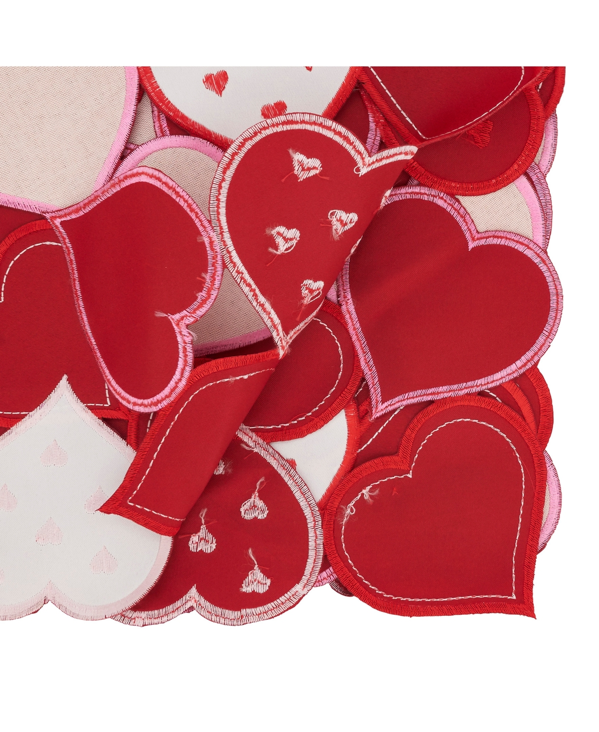 Saro Lifestyle Romantic Hearts Cutout Table Runner, 16"x72" In Red