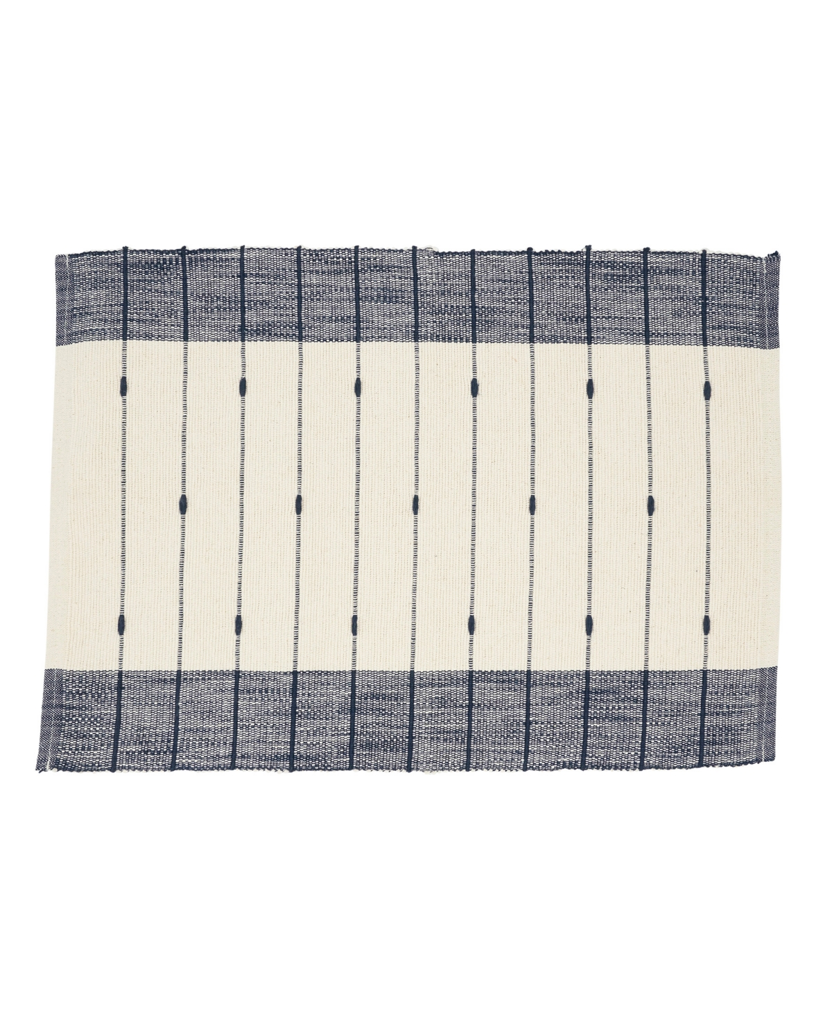 Saro Lifestyle Thin Stripe Placemats Set Of 8, 14"x20" In Navy Blue