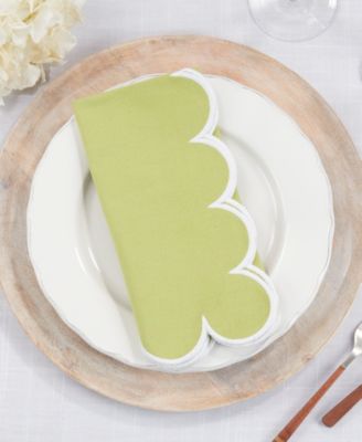 Scalloped Hem Napkin Set of 4,20"x20"