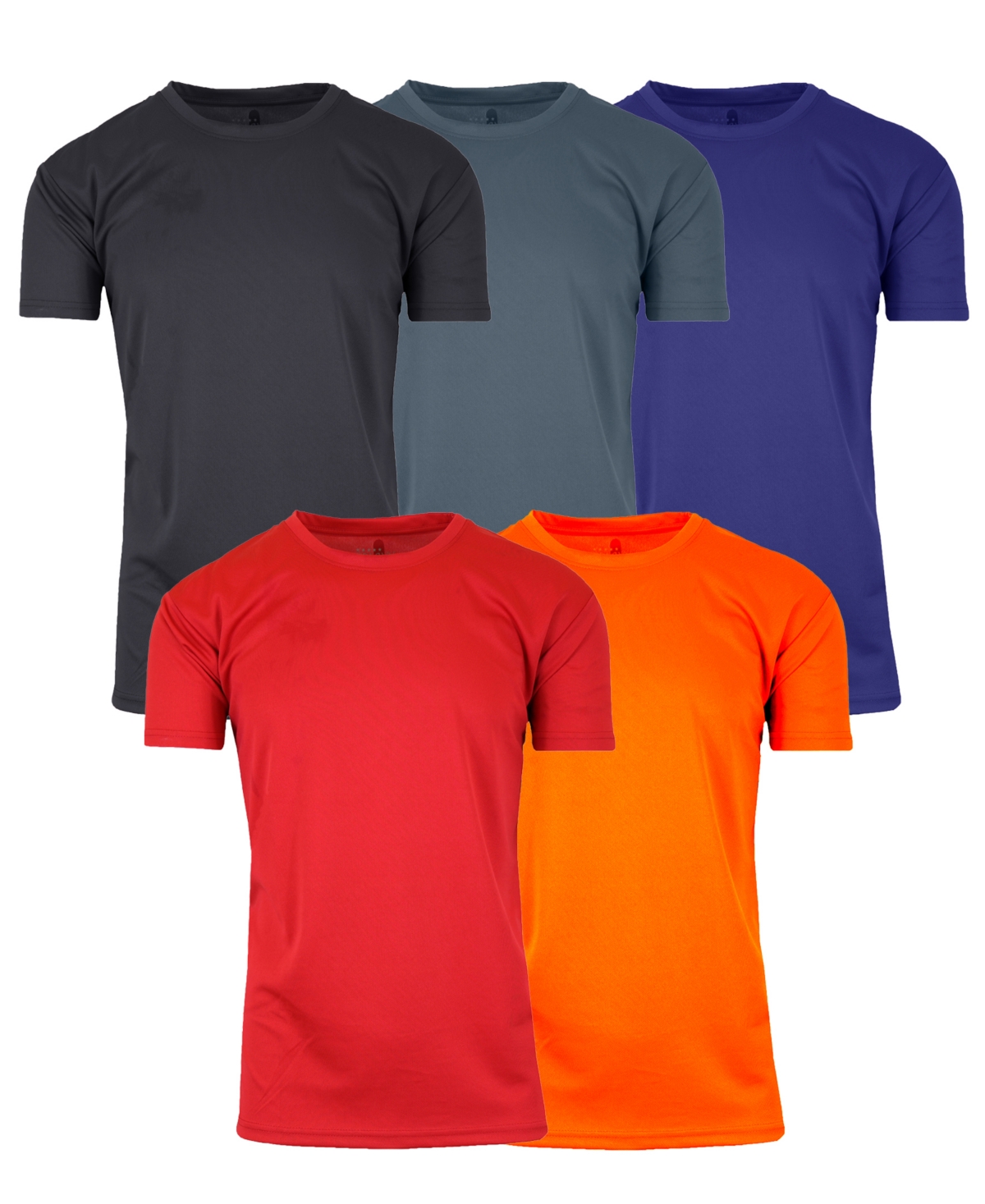 Galaxy By Harvic Men's Short Sleeve Moisture-wicking Quick Dry Performance Crew Neck Tee -5 Pack In Black Multi 1