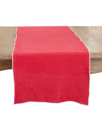 Stonewashed Stitched Edge Table Runner, 16"x72"