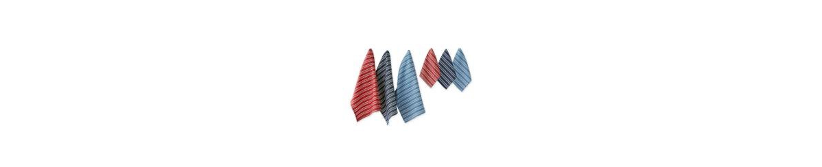 Heavy Duty Kitchen Cleaning Collection, Long-Lasting Quality, Cotton Dish Towel, 18x28"; Dish Cloth, 13x13", Starboard Stripe, 2 Piece