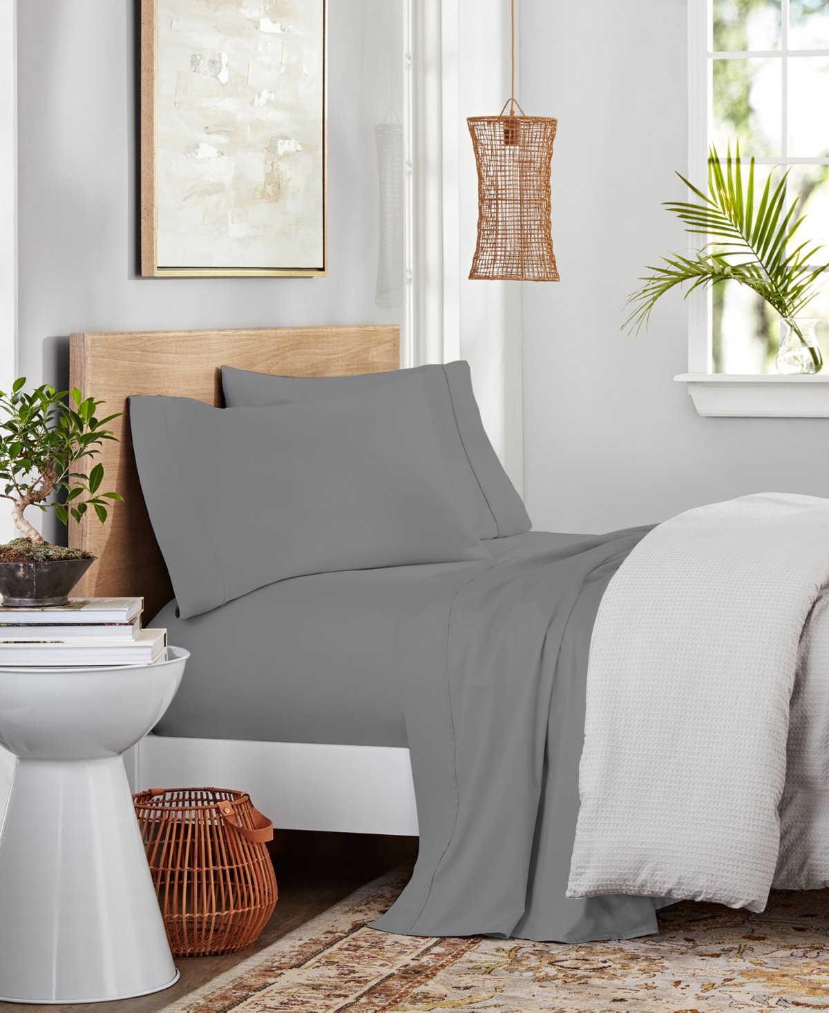 Purity Home 400 Thread Count Cotton Percale 4-Pc. Sheet Set