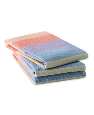 Be YOU-tiful Collection Absorbent Long-Lasting Kitchen, Dishtowel Dishcloth Set, Heavyweight, Rainbow Stripe, 6 Count