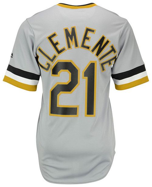 Majestic Roberto Clemente Pittsburgh Pirates Cooperstown Replica Jersey ...