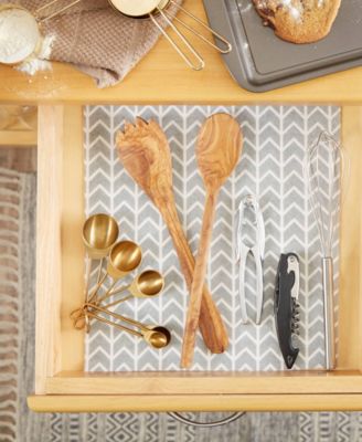 Fridge Shelf Liner Collection Non-Adhesive, Cut to fit, Machine Washable, 12x120", Gray Herringbone, 2 Piece