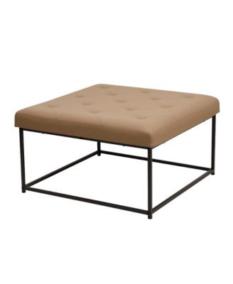 Almas 30-Inch Square Tufted Ottoman With Durable Metal Frame