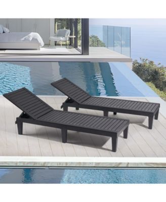 Adjustable & Waterproof Outdoor Patio Chaise Lounge Chairs - Set of 2