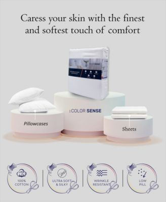 300 Thread Count 100% Cotton Sateen 3-Pc. Sheet Set, Twin