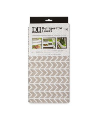 Fridge Liner Collection Non-Adhesive, Cut to Fit, 12x24", Stone Herringbone, 6 Piece