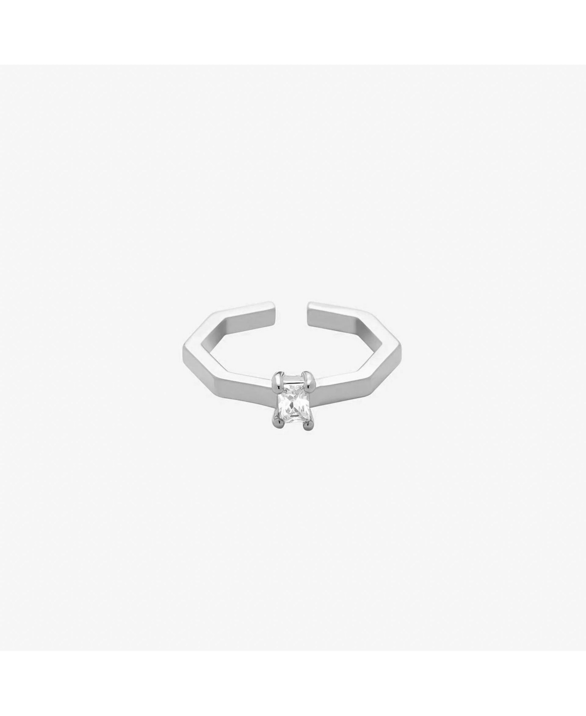 Terry Hexagon Adjustable Ring - Silver