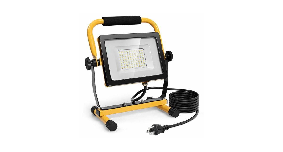 50W Led Portable Outdoor Camping Work Light - Yellow, Black