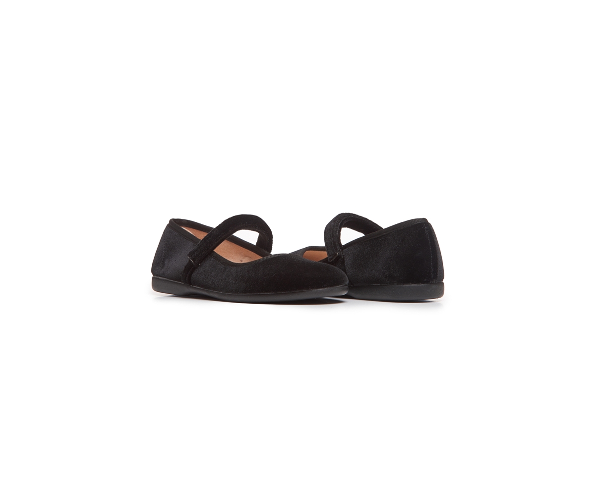 Childrenchic Girls Classic Velvet Mary Janes - Black