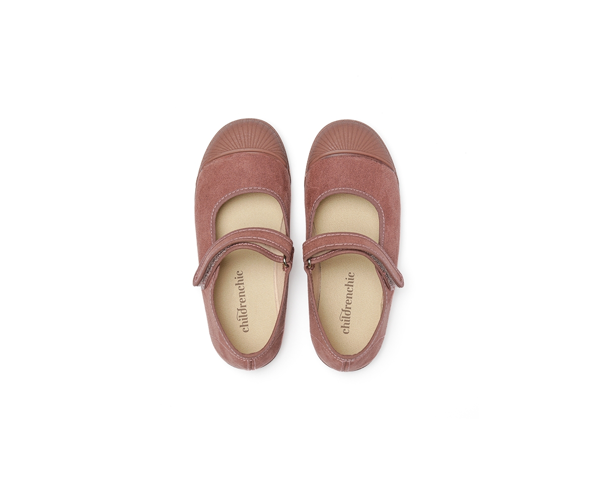 Childrenchic Girls Suede Mary Jane Sneakers - Lipstick