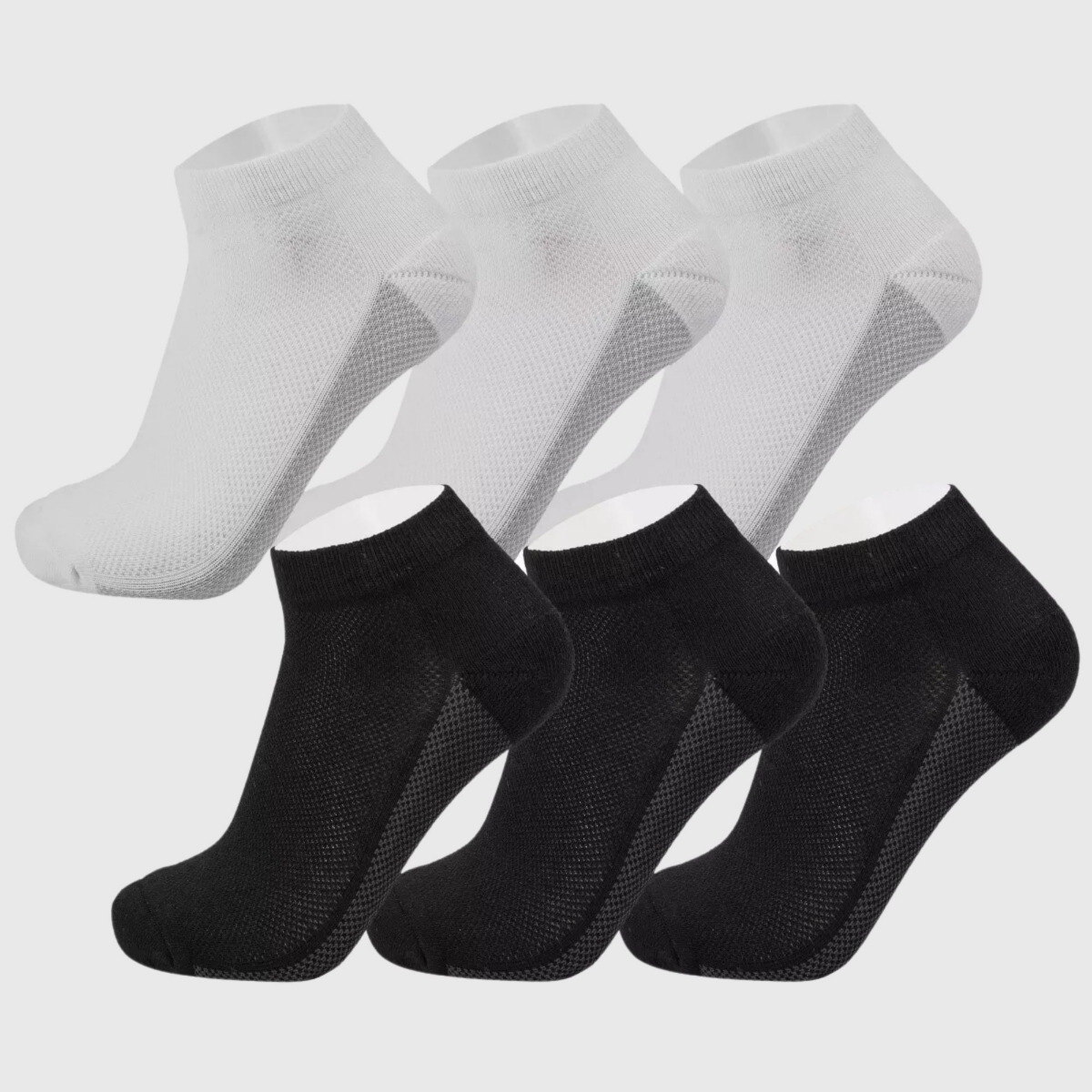 Men's Athletic Performance Low Cut Ankle Socks Cotton Multipack Sock - pack white