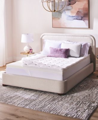 Shop Serta 4 Inch Layered Luxury Memory Foam Mattress Toppers In Beige